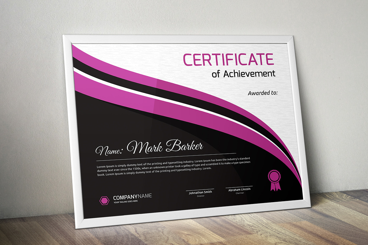 Certificate Word | PSD | AI, a Stationery Template by Curve Design (Photo 5 of 5)