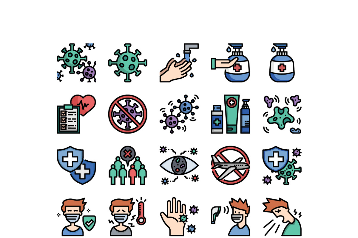 30 Coronavirus Icon Sets, an Icon by VINZENCE STUDIO (Photo 2 of 4)
