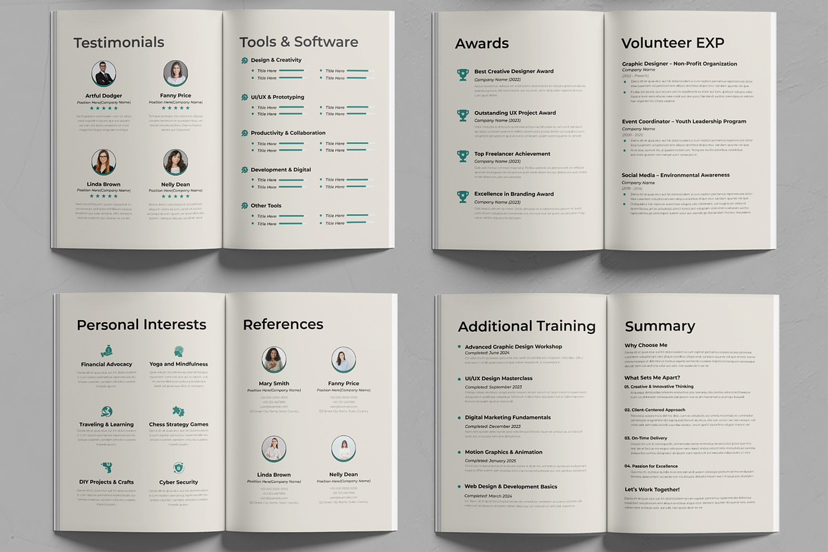 Resume Booklet Template, a Print Template by MightyDesign (Photo 3 of 6)