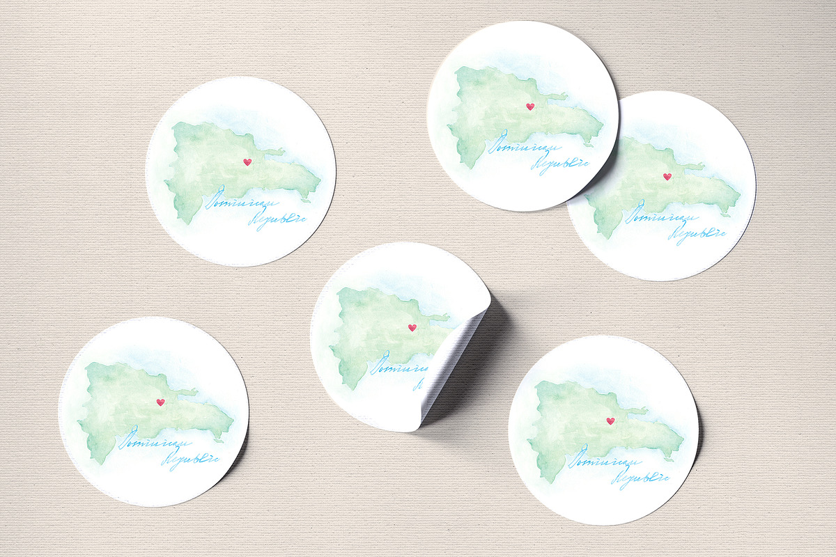 Watercolor Map of Dominican Republic, a Graphic by Beloved Paper (Photo 5 of 6)