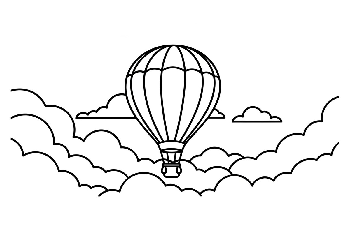 Hot Air Balloon Cloud Line Art bundl, an Illustration by Designer_Momina (Photo 14 of 51)