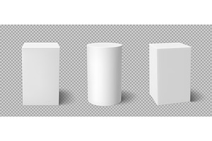 White 3D pillar podium display