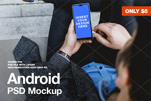 Android Huawei P20 PSD Mockup