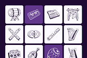 Music Doodle Icon Set, an Outline Icon by Vectors Market (Thumbnail 8 of 8)