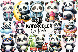 Cute Panda Sublimation Clipart, an Illustration by Designworld