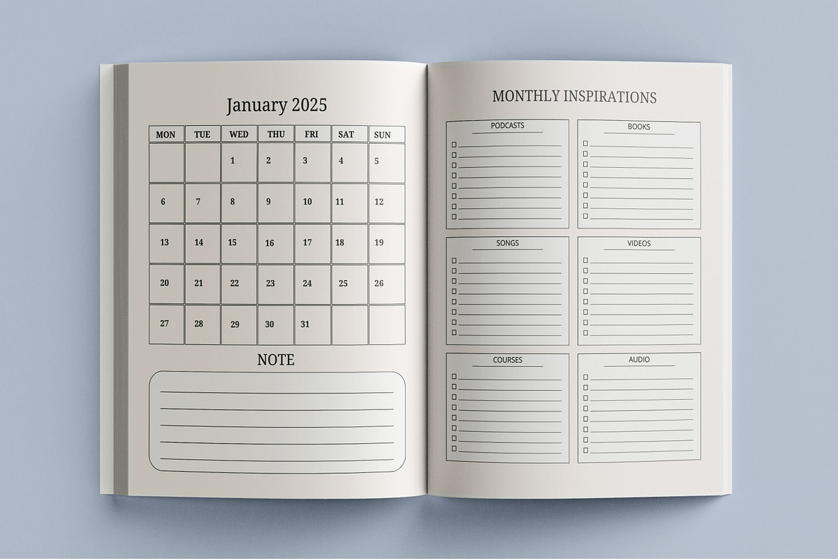 2025 Planner 365 Days | KDP Interior, a Design Template by Book2bees