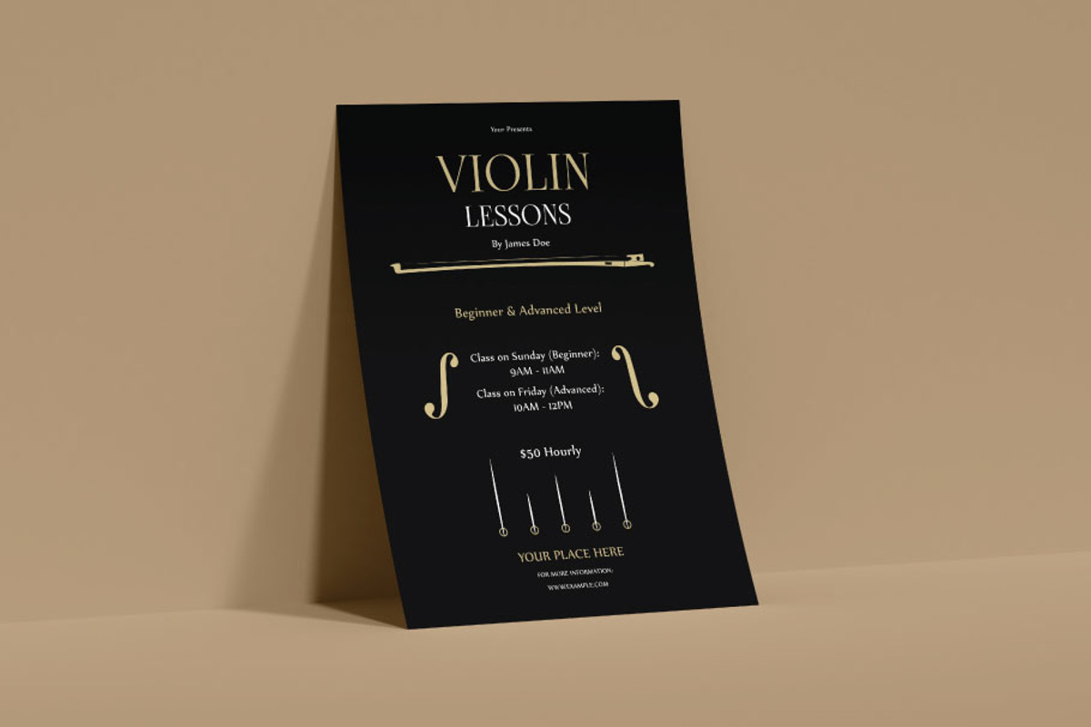 Violin Lessons Flyer, a Flyer Template by FaraHelal (Photo 3 of 3)