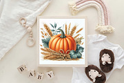 Watercolor Autumn Pumpkin Clipart, an Illustration by CraftArtStudio (Thumbnail 6 of 6)