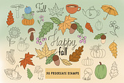 Happy Fall Procreate Stamps, a Brush Add-On by Mari_Caliart (Thumbnail 1 of 8)