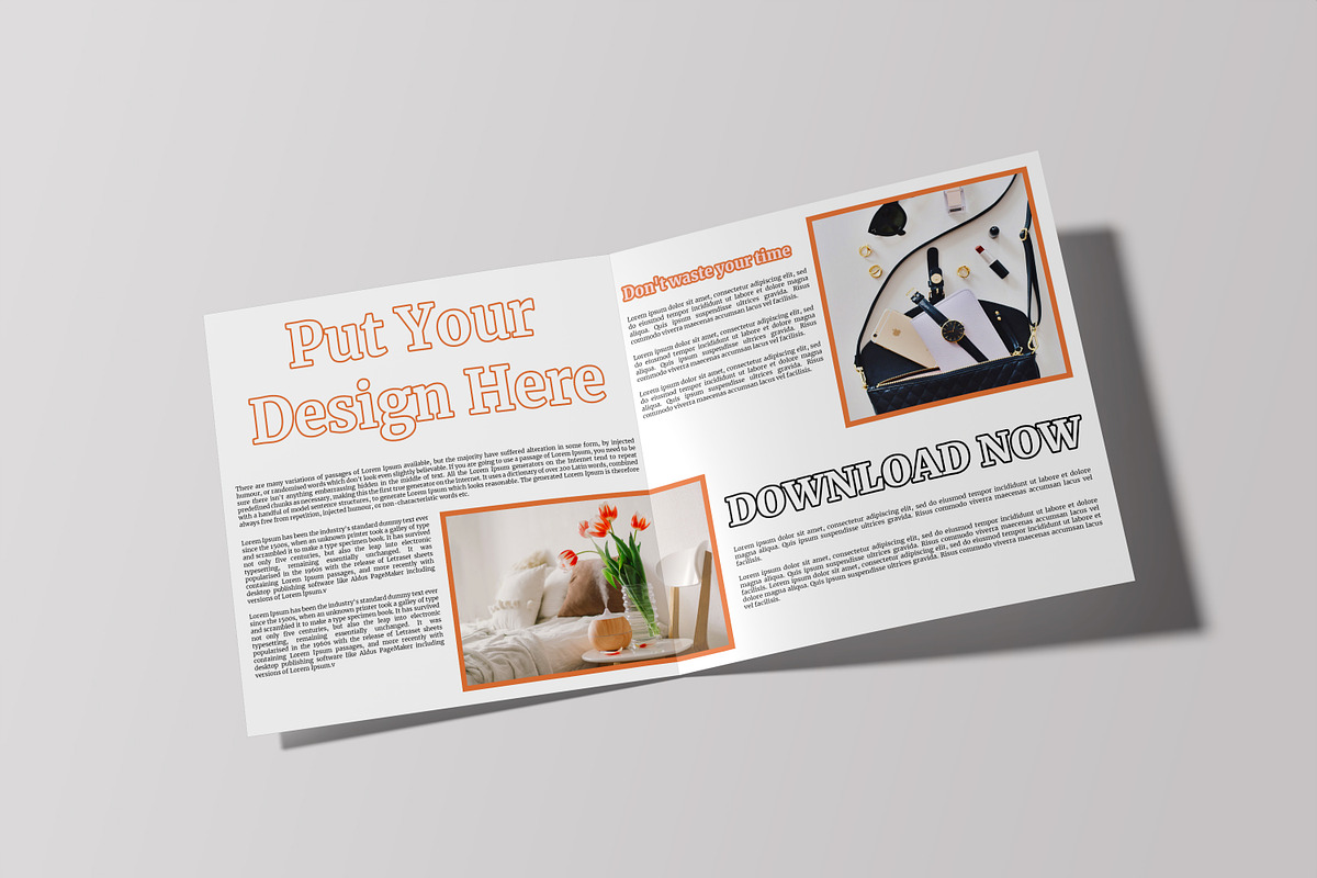 Square Bifold Brochure Mockup, a Print Template by rahmatmoscae (Photo 15 of 16)