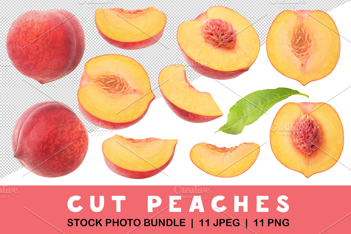 Cut peaches, an Object Graphic by Fruits+Veggies (Photo 1 of 6)