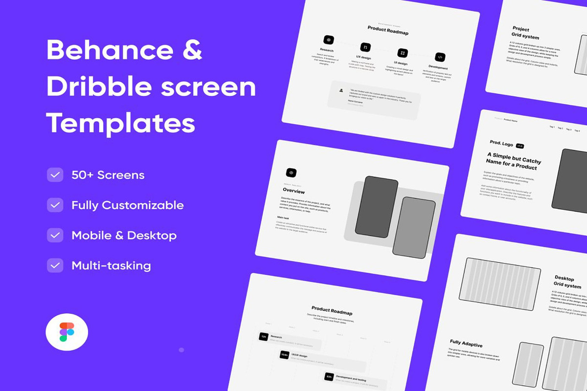 Behance & Dribbble Templates, an UI Kit Template by Lumina_ui_ux202 (Photo 1 of 6)