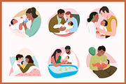 Newborn Baby Illustration Set, a Person Illustration by Brickclay (Thumbnail 6 of 8)