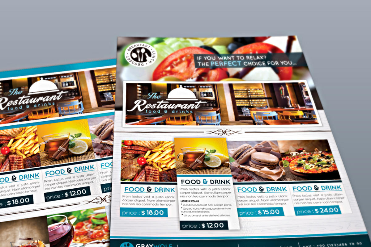 Restaurant Flyer and Menu, a Flyer Template by fatihakdemir (Photo 1 of 4)