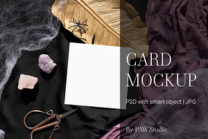 Halloween Card Mockup Square c fall