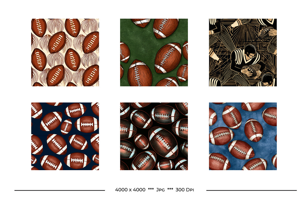 Football in Retro Art Style Patterns, a Pattern Graphic by karenfoleyphoto (Photo 3 of 9)