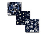 Navy Christmas Bows Digital Paper, a Pattern Graphic by SinaCreation (Thumbnail 4 of 5)