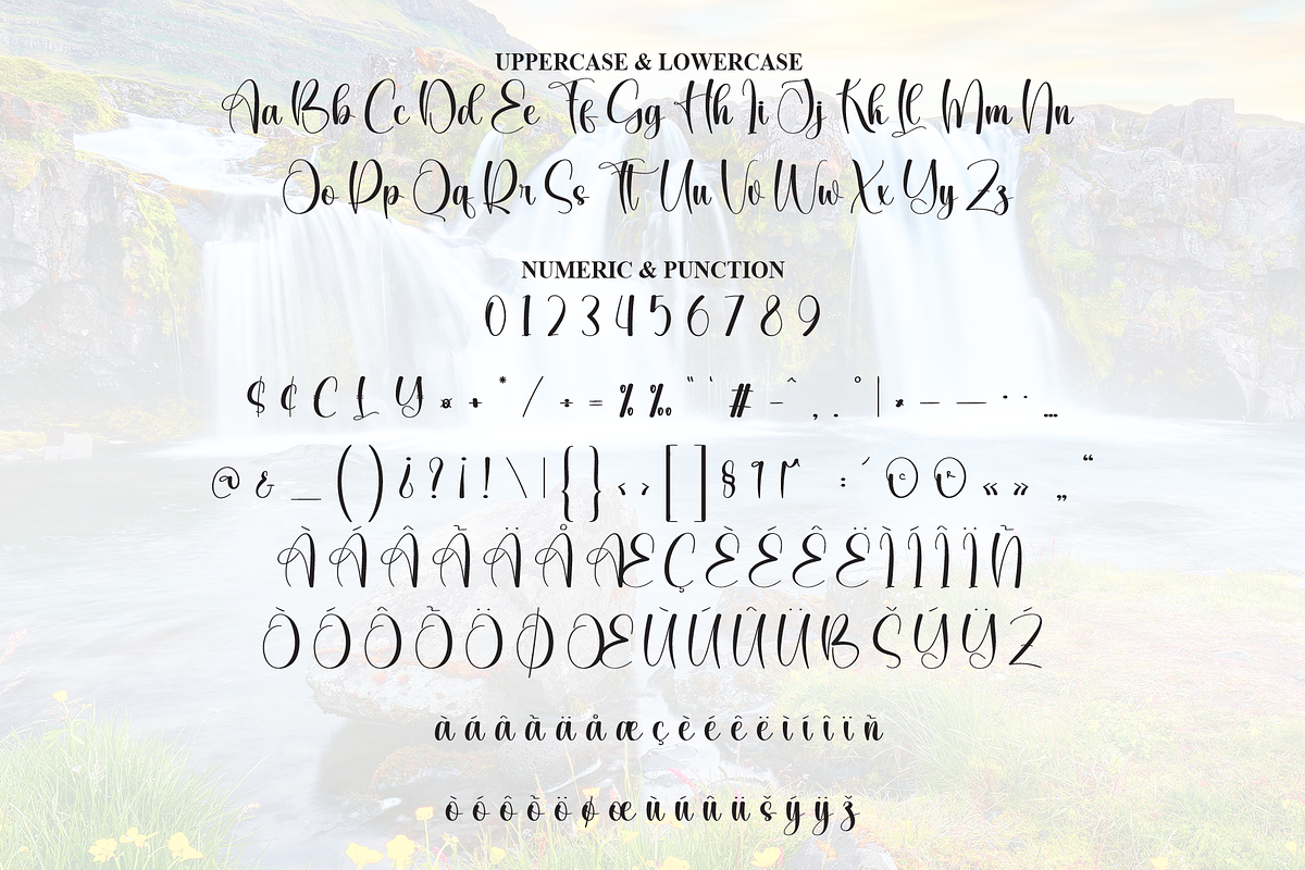 Waterfall | Script Font, a Handwritten Font by Scratchones (Photo 7 of 9)