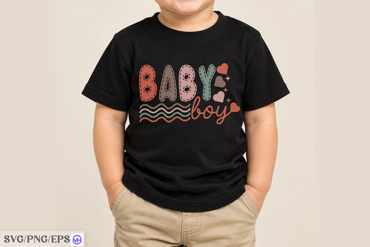 Baby Boy Baby SVG T Shirt Design, a Seasonal Illustration by mh_arif (Photo 3 of 4)