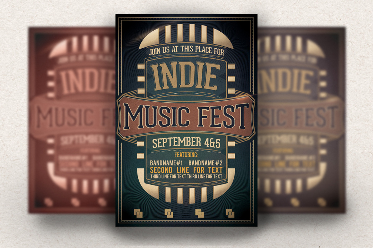 Indie Music Fest flyer, a Flyer Template by plaxtico