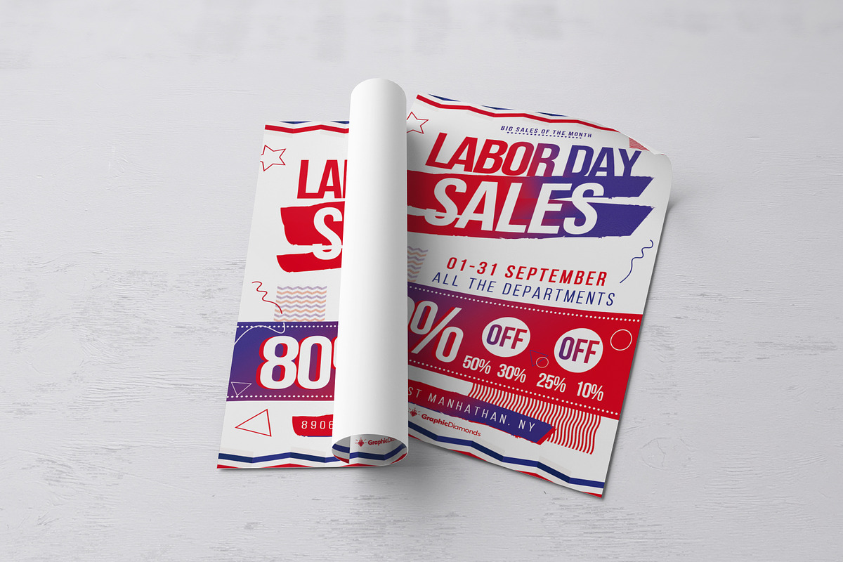Labor Day Sale Flyer + Ad Banner Se, a Flyer Template by GraphicDiamonds (Photo 4 of 7)