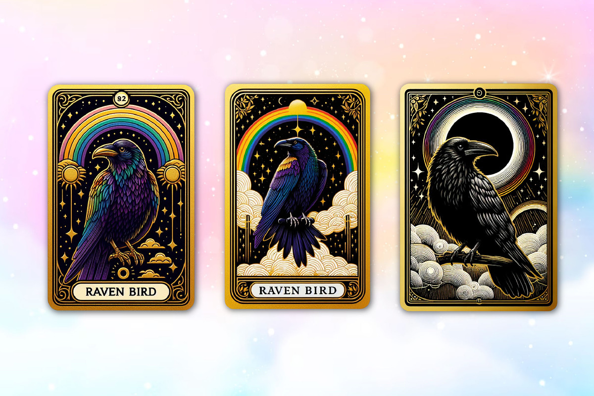 Raven Bird Tarot Card Sublimation, a Work Illustration by Dream Creation (Photo 4 of 4)