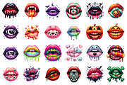 Spooky Halloween Lips PNG, an Illustration by SinaCreation (Thumbnail 2 of 7)