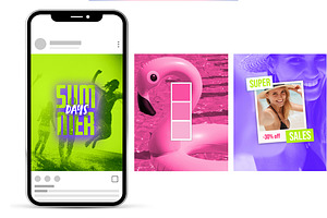Neon Style Social Media Post Set, a Social Media Template by McLittle Stock