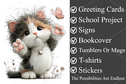 Watercolor Cat with Butterfly PNG, a Seasonal Illustration by Canvas Craft (Thumbnail 3 of 6)