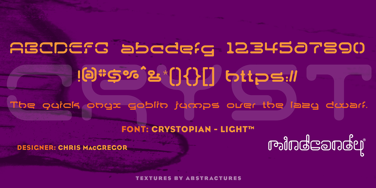 Crystopian™, a Sans Serif Font by MINDCANDY (Photo 1 of 3)