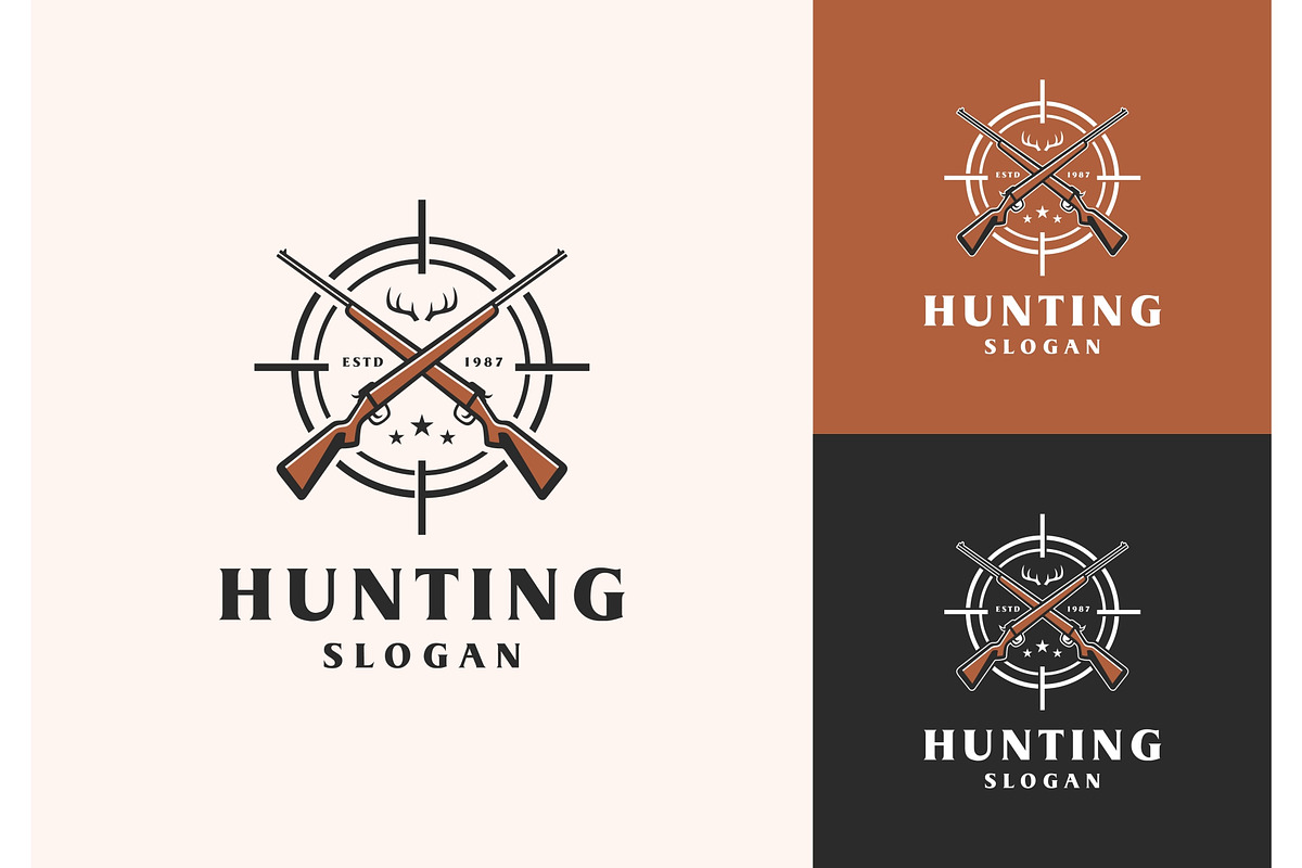 Rifle Crossed Aiming Hunting Logo, a Branding & Logo Template by ika trisiana (Photo 2 of 2)