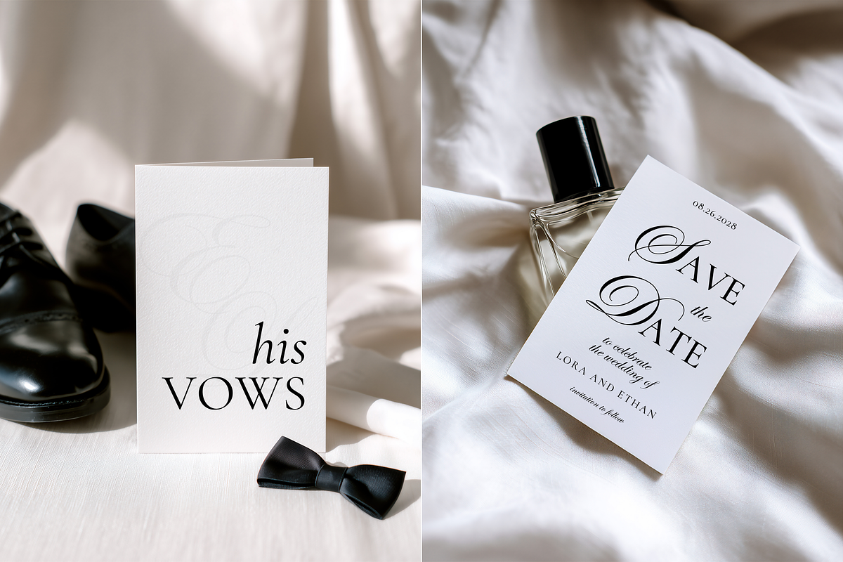 B&W Wedding Stationery Mockup Bundle, an Advertising Mockup by Serenefeeling (Photo 3 of 14)