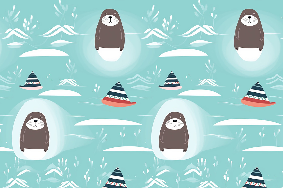 Cute walrus pattern, a Pattern Graphic by AlexandraTret (Photo 1 of 3)