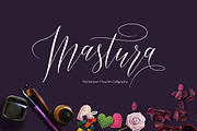 Mastura, a Script Font by joelmaker (Thumbnail 1 of 7)