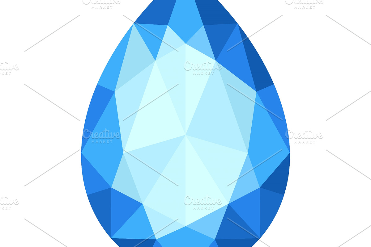 Blue teardrop gemstone icon, an Object Illustration by Things for designers (Photo 2 of 3)