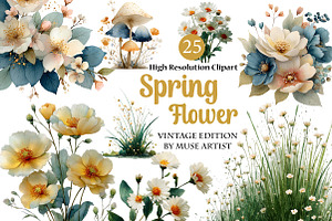Spring Flower Clipart, an Illustration by DreamArtGraphic