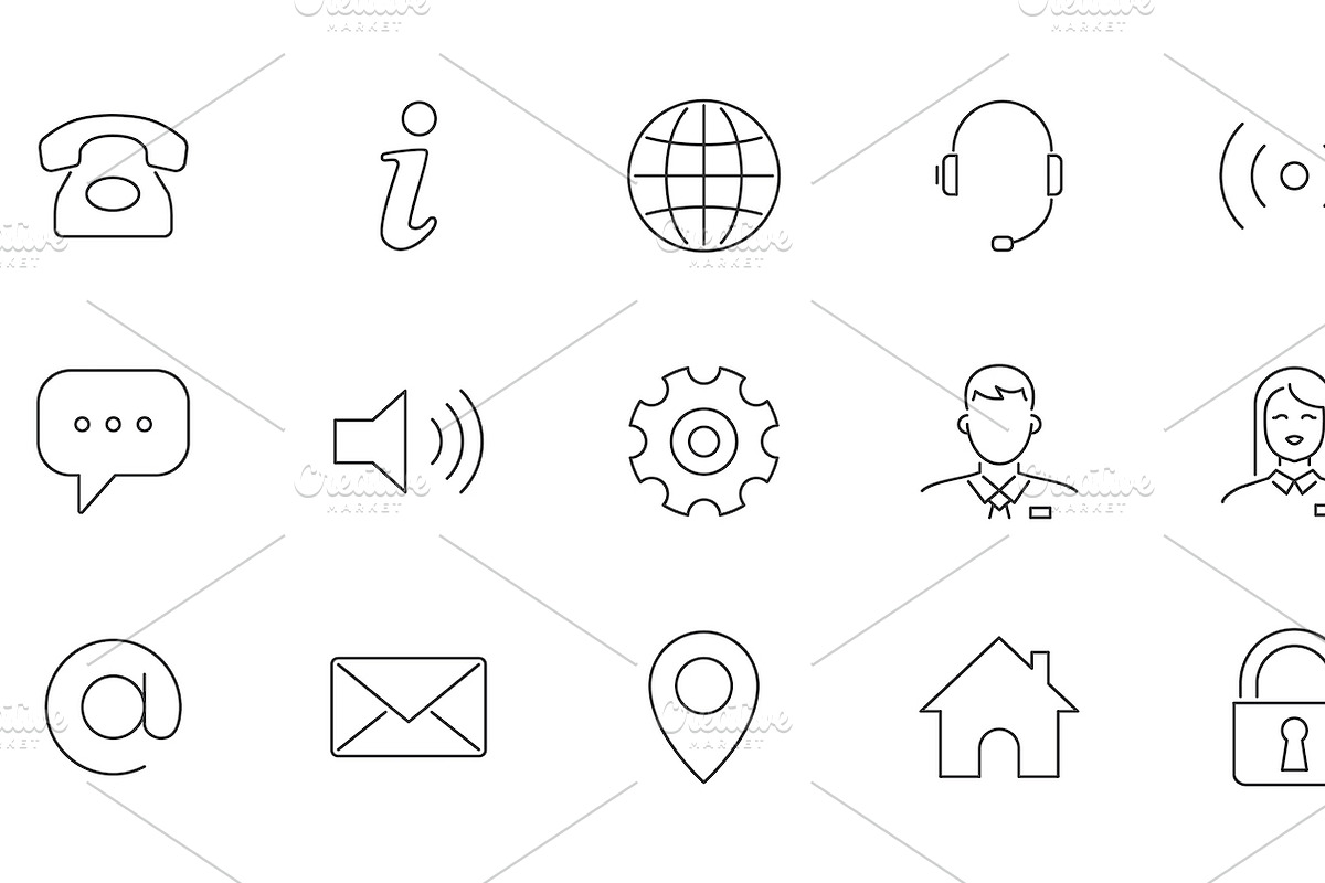 Business Card Icons, an Outline Icon by Oleksii (Photo 1 of 6)