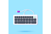 3D Computer keyboard connected by, a Technology Illustration by Abscent (Thumbnail 1 of 3)