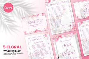 Wedding Suite Floral Canva Template, a Marketing Template by ArbaStudio