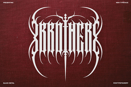 Brother (Blackmetal), a Blackletter Font by Rvq Type Foundry