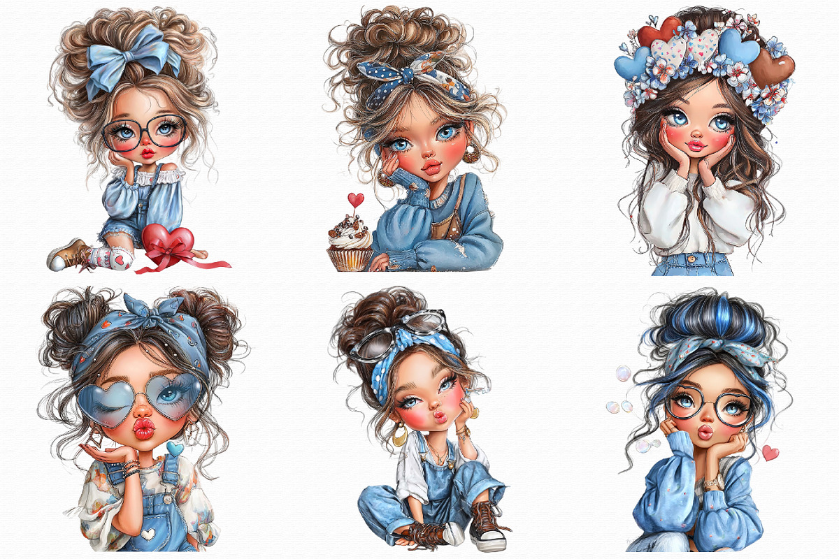 Whimsical Valentine Girl Clipart, an Icon by Libby Wishes (Photo 3 of 7)
