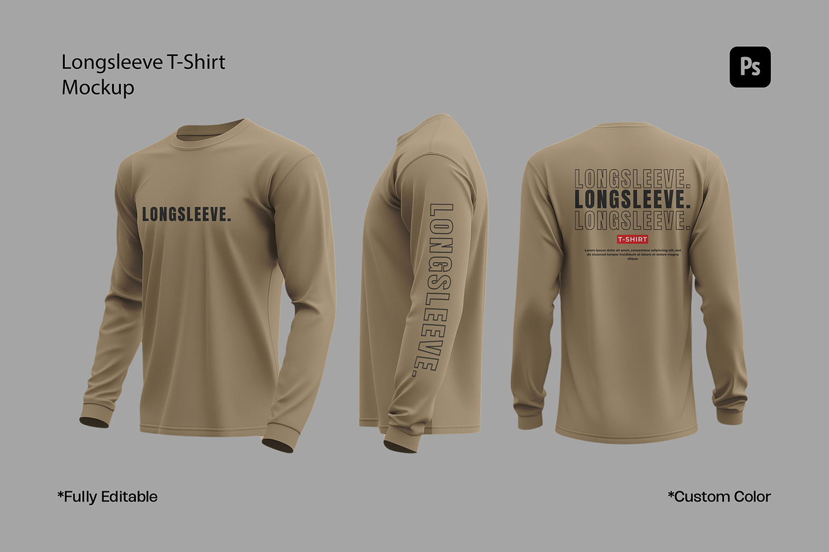 Longsleeve T-Shirt Mockup, a Shirt Mockup by sweetmaroon.studio