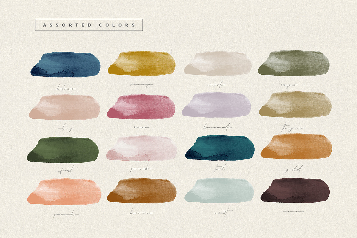 Brush Strokes in 17 Modern Colors, a Texture Graphic by Basia Stryjecka (Photo 9 of 21)
