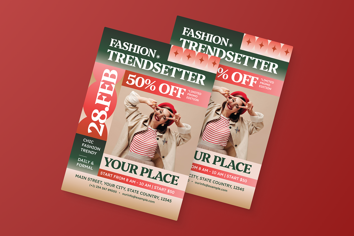 Chic Trendsetter Fashion Style Flyer, a Flyer Template by MMPixelCraft (Photo 2 of 6)
