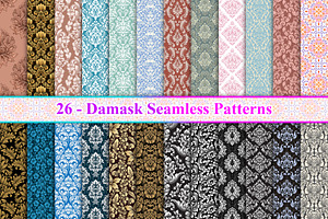 Damask Seamless Patterns, a Pattern Graphic by Digital Studio
