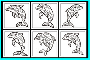 Stained Glass Dolphin Coloring Pages, an Animal Illustration by protabsorkar11 (Thumbnail 4 of 6)