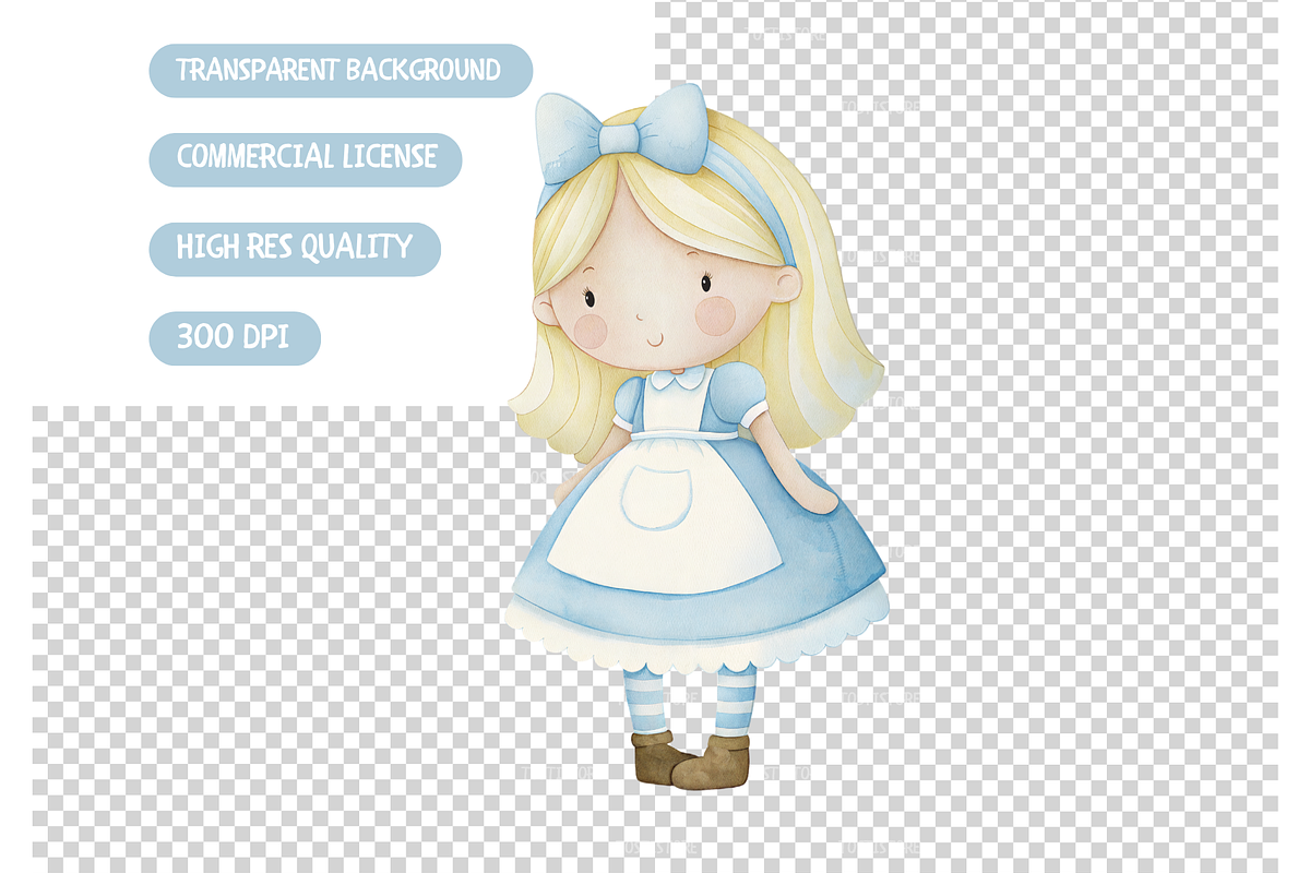 Wonderland Alice Clipart Bundle, an Illustration by TatiMockup (Photo 5 of 5)