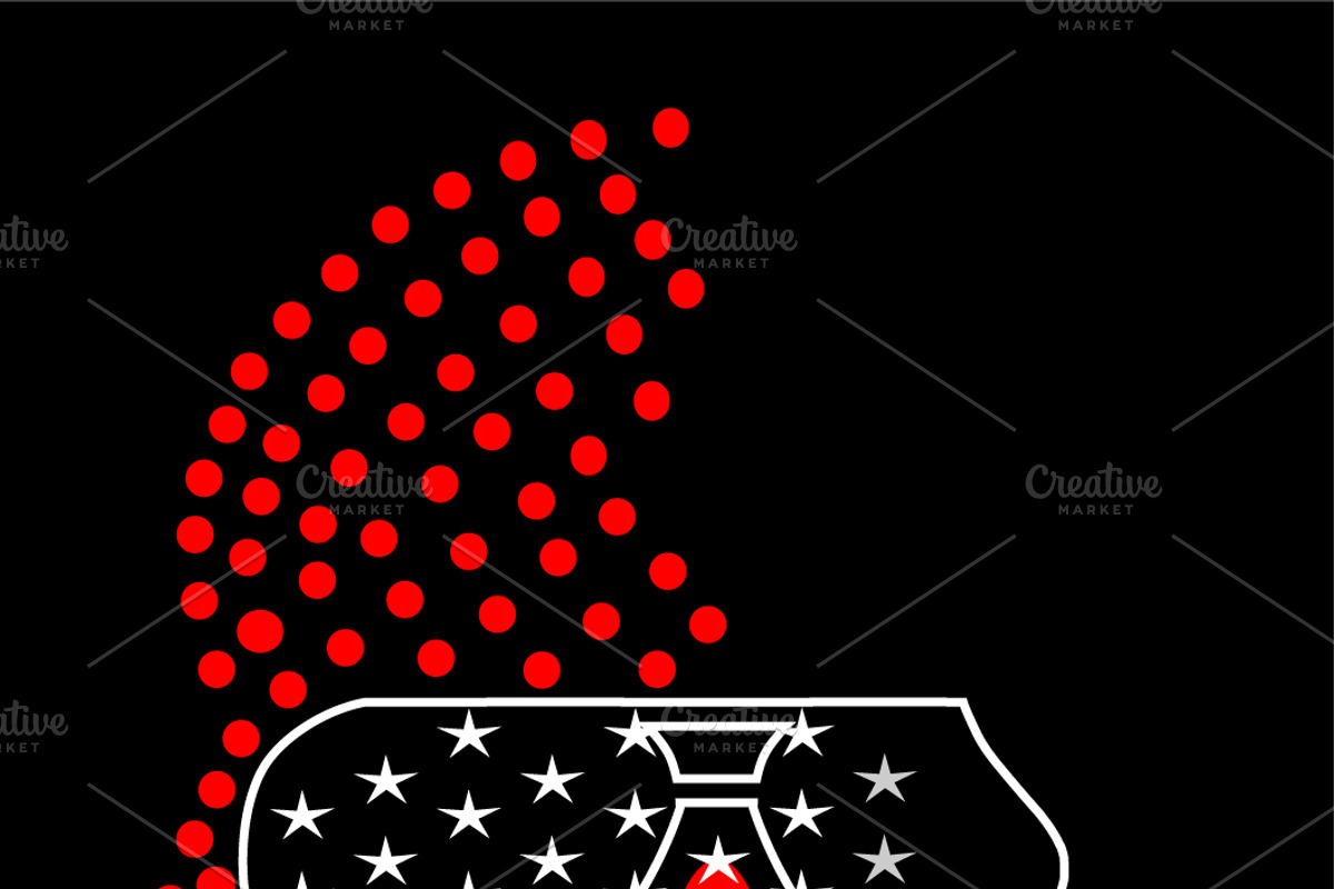 Patriotic Dot Art Skull, American, an Object Illustration by TeaGraphicDesign (Photo 3 of 3)