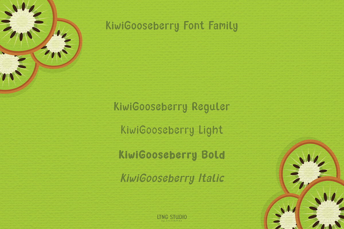 Kiwi Gooseberry Font Family, a Font by LTNG STUDIO (Photo 4 of 9)
