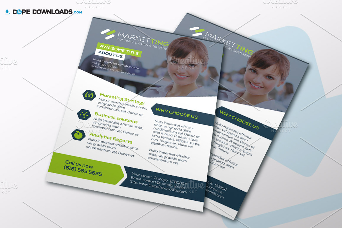Marketing Flyer Template, a Flyer Template by DopeDownloads (Photo 2 of 3)
